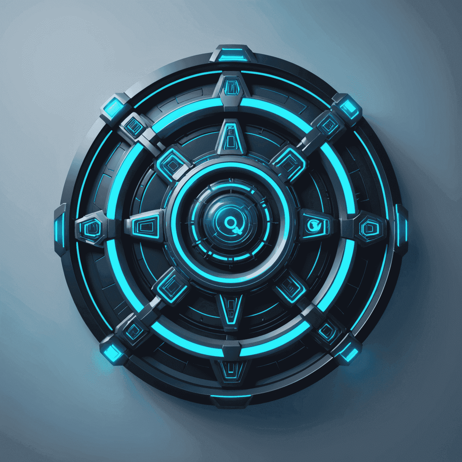 Qulbetllics logo featuring futuristic neon blue design elements